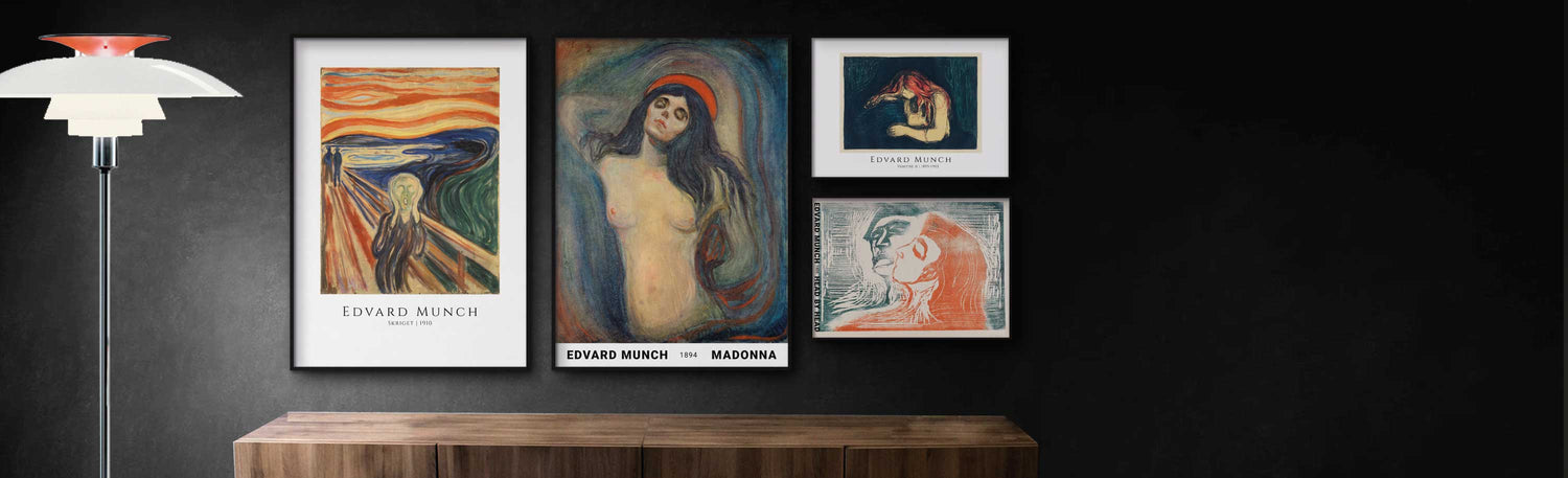 Billedvæg med Edvard Munch plakater