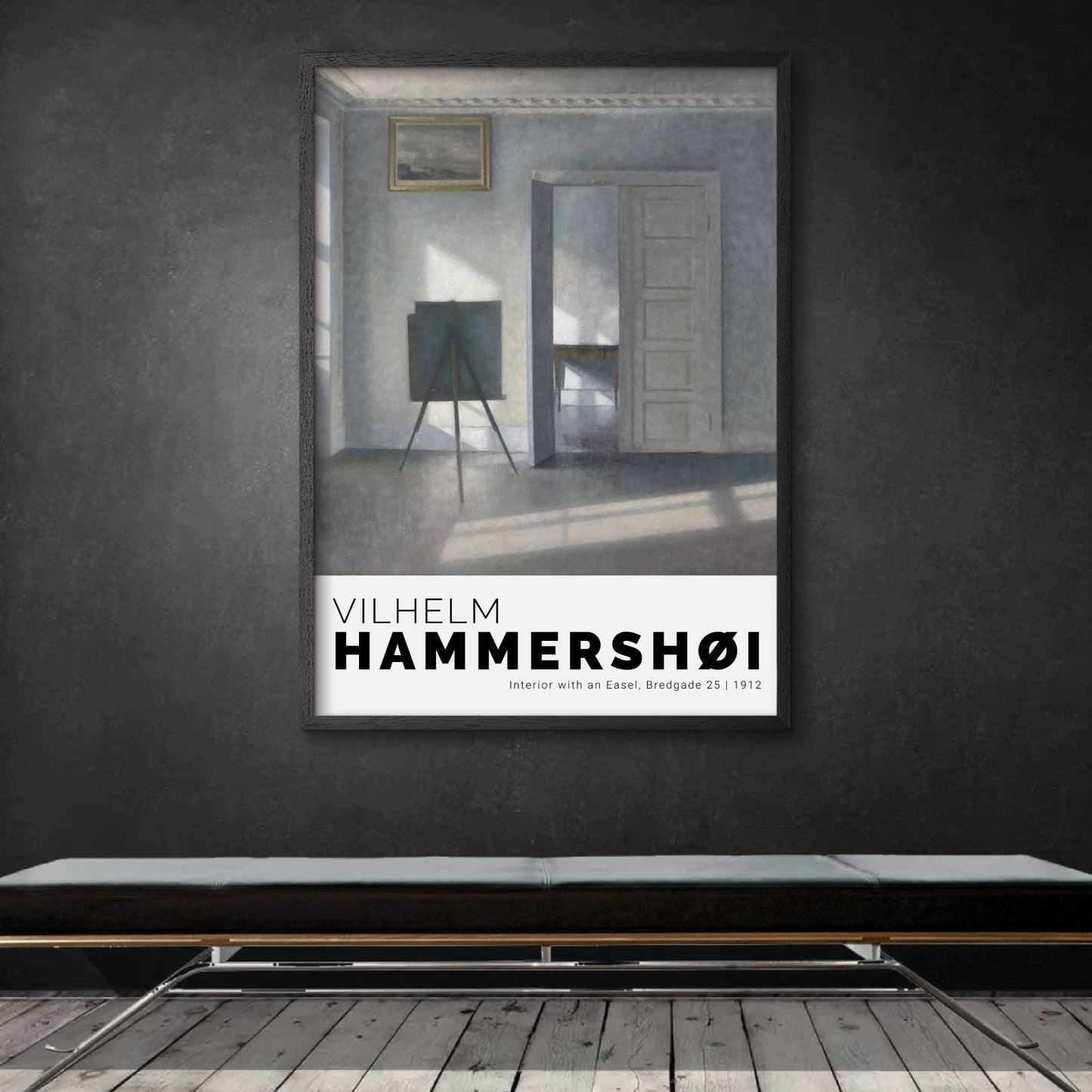 Art poster featuring Vilhelm Hammershøi "Easel Bredgade 25"