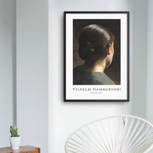 Art poster featuring Vilhelm Hammershøi "Søster Anna"