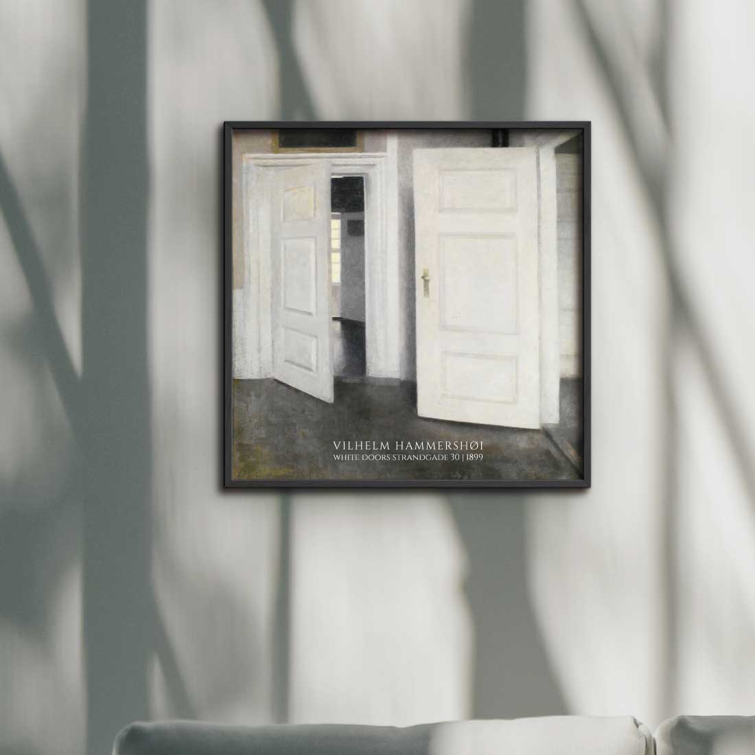 Art poster featuring Vilhelm Hammershøi "White Doors"