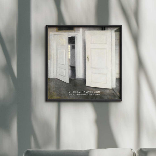 Art poster featuring Vilhelm Hammershøi "White Doors"
