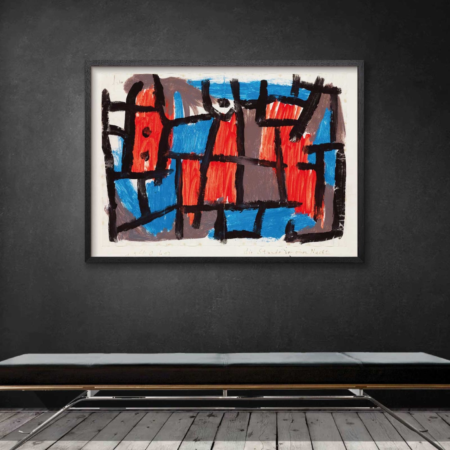 Kunstplakat Art poster featuring Paul Klee "Die Stunde vor Eine Nacht"