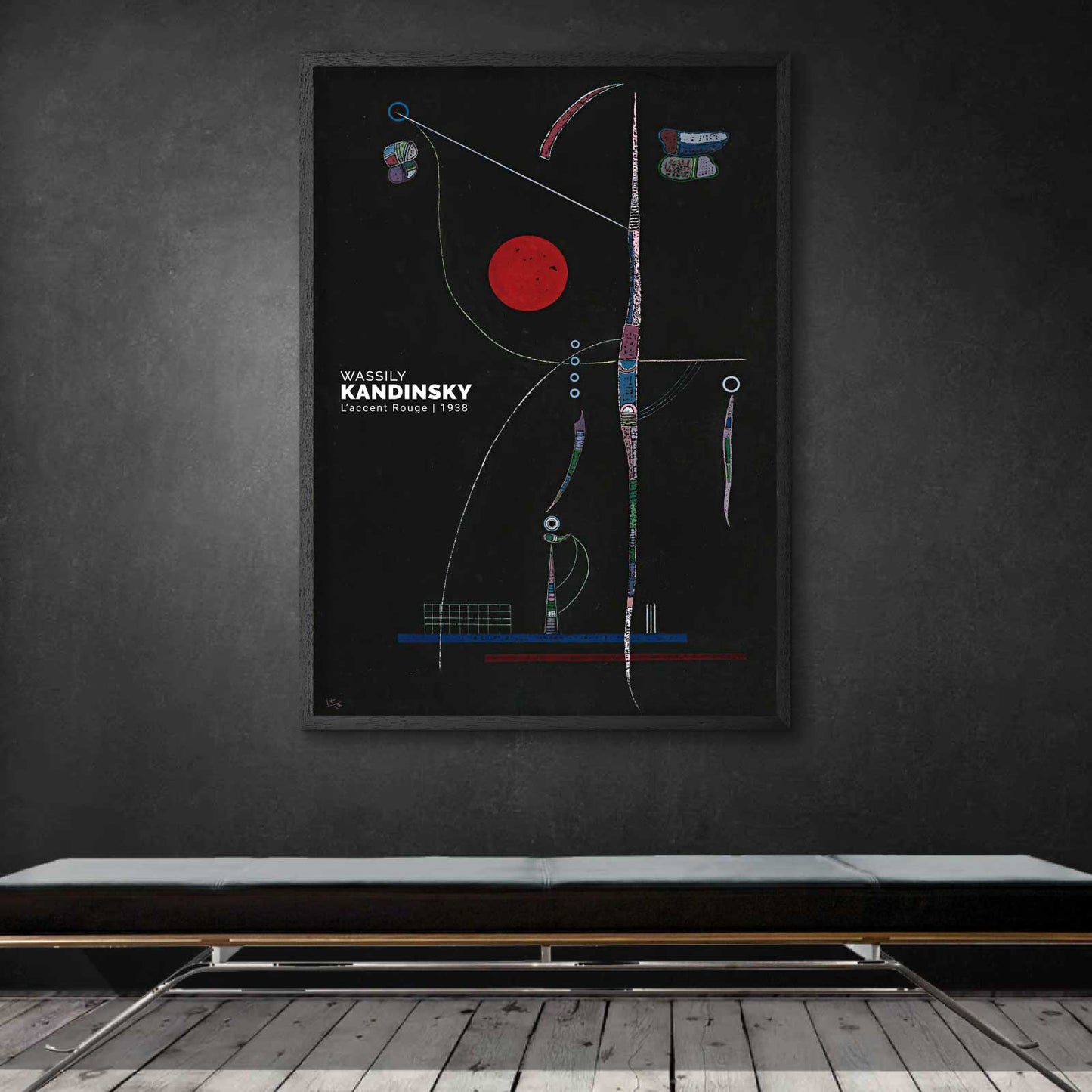 Art poster showing "L’accent Rouge" by Wassily Kandinsky