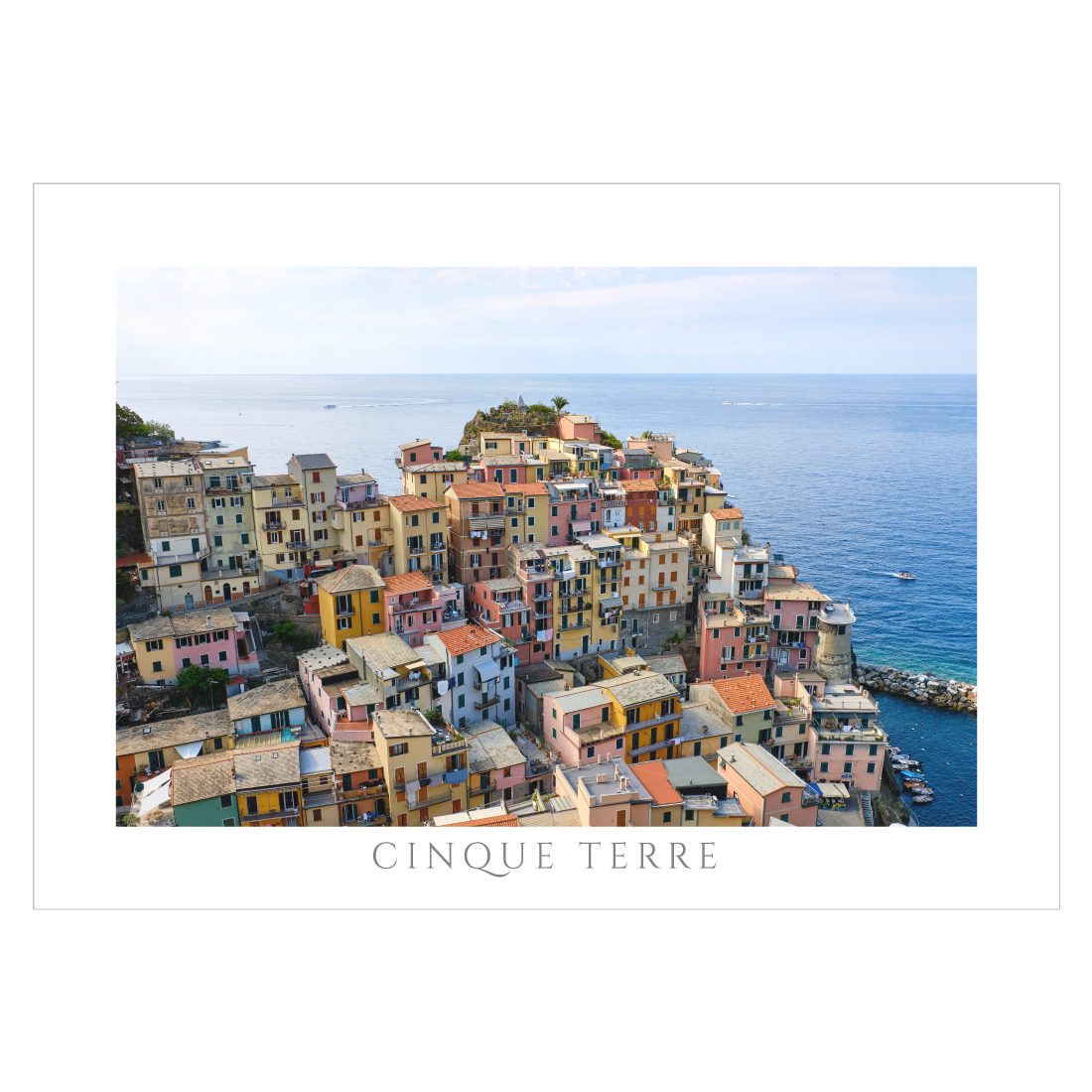 Byplakat med Manarola i Cinque Terre i Italien