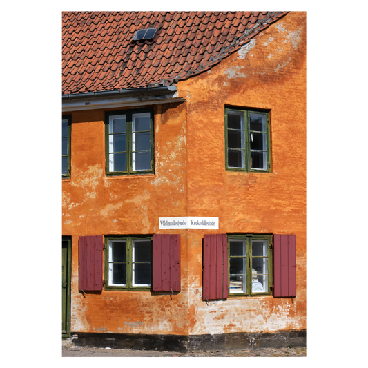 byplakat fra København med faacader i det gamle Nyboder