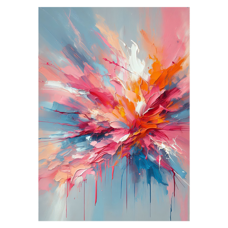 Grafisk kunstplakat med en eksplosion af klare farver