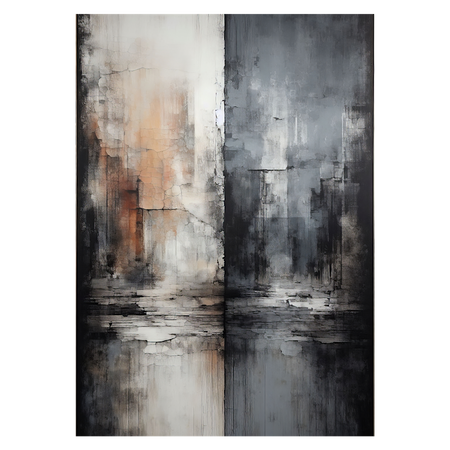 Grafisk kunstplakat med en meget nedbrudt facadevæg