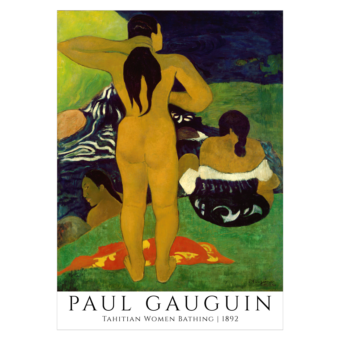 kunstplakat med maleriet "Tahitian Women Bathing" af Paul Gauguin