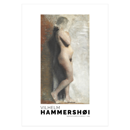 Kunstplakat med Vilhelm Hammershøi "Nøgen Kvindelig Model"