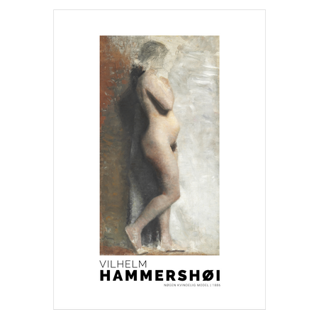 Kunstplakat med Vilhelm Hammershøi "Nøgen Kvindelig Model"