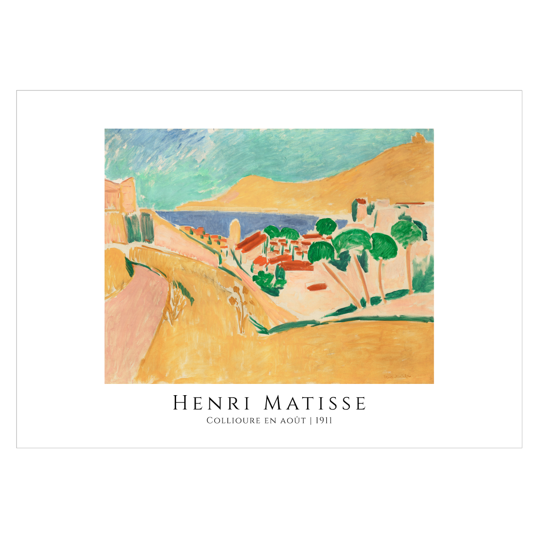 Kunstplakat med Henri Matisse "Collioure en Aout"