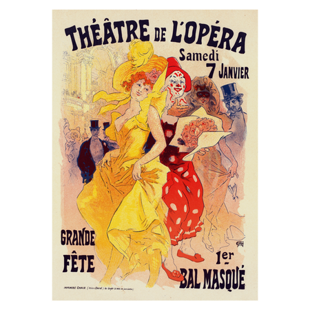 Kunstplakat Jules Chéret "Bals De L’opéra"