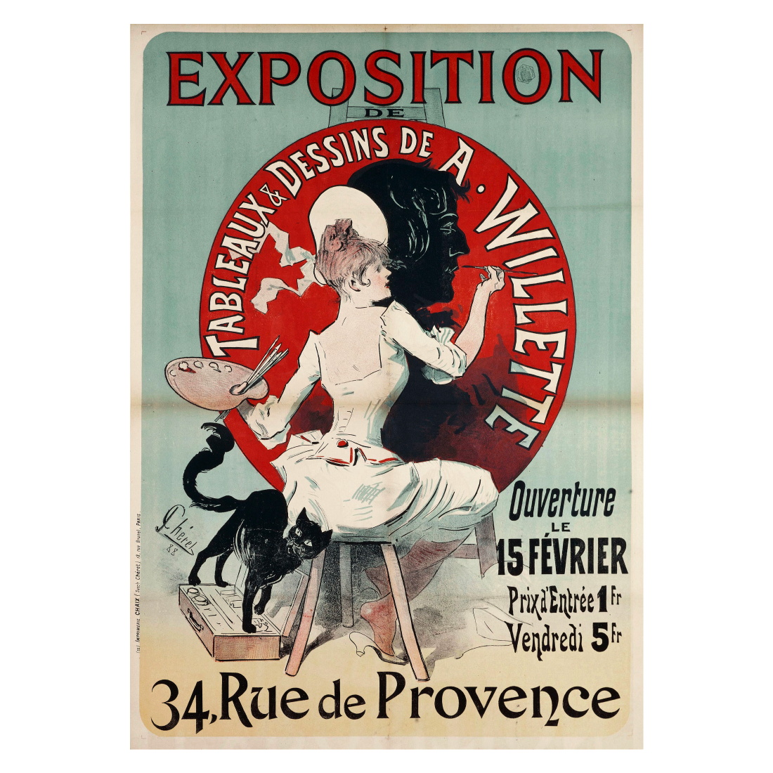 Kunstplakat Jules Chéret "Exposition De Tableaux"