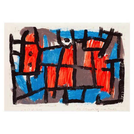 Kunstplakat med Paul Klee "Die Stunde vor Eine Nacht"