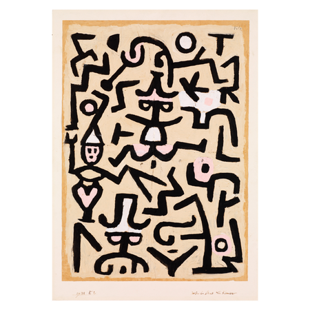 Kunstplakat med "Comedians Handbill" af Paul Klee