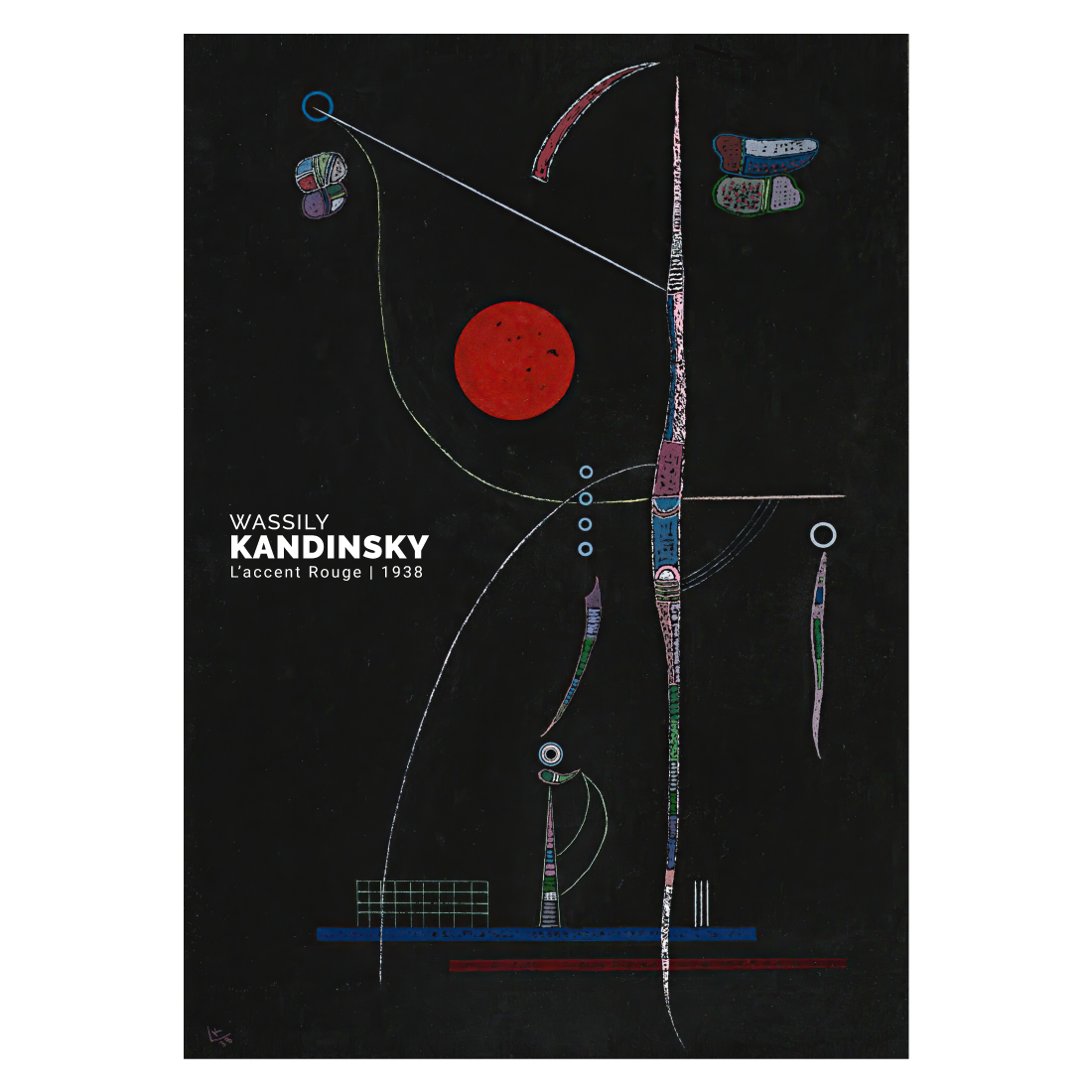 Kunstplakat med "L’accent Rouge" af Wassily Kandinsky 