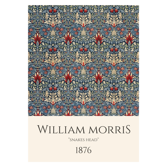 Kunstplakat med William Morris værk "Snakes Head"