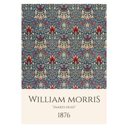 Kunstplakat med William Morris værk "Snakes Head"
