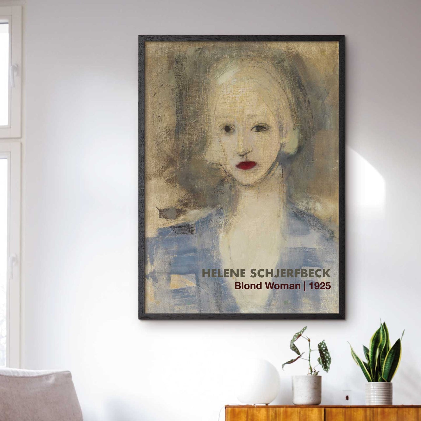 Art poster with Helene Scherfbecks "Blond Woman"