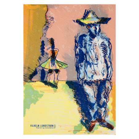 Artposter featuring "Pierrot and Columbine" by danish artist Vilhelm Lundstrøm
