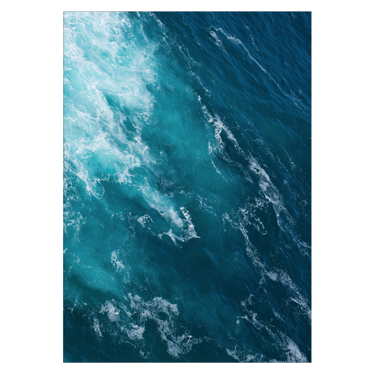 blå fotokunst plakat med det tasmanske havs overflade