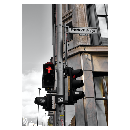 Byplakat med Berlins Ampelmännschen på trafiklys