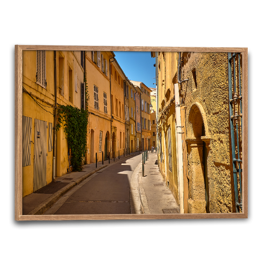 byplakat med typiske smalle gader Aix en Provence