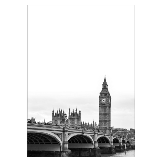 london plakat med big ben og westminster bridge