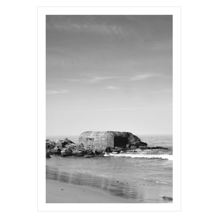 Danmark plakat med en beton bunker på vestkysten