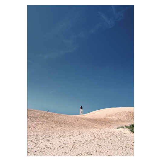 fotokunst plakat med fyret ved rubjerg knude i sandet