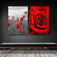 fotokunst plakat par blomsterplakater med dyb røde roser og valmuer