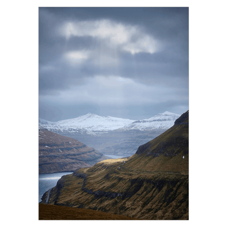 plakat fra færøerne med smukt himmellys