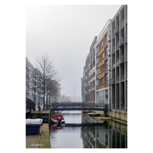 Københavner plakat med et kig ned af Ernie Wilkins Vej i Sluseholmen