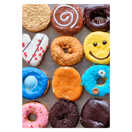 plakat til køkkenet med blandede donuts