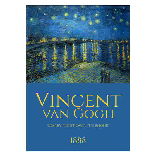 Kunstplakat med van Goghs maleri "Starry night over the Rhone"