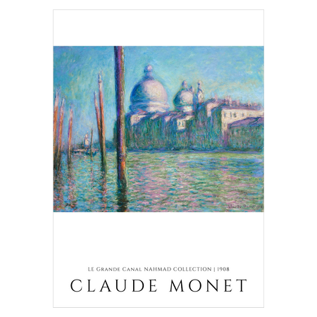Kunstplakat med Claude Monet "Le Grand Canal Nahmad"