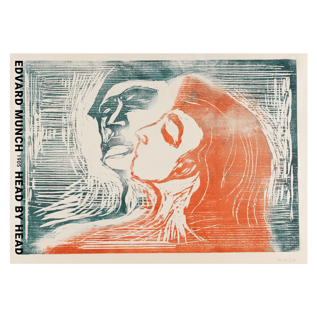 Kunstplakat med Edvard Munchs "Head by Head"