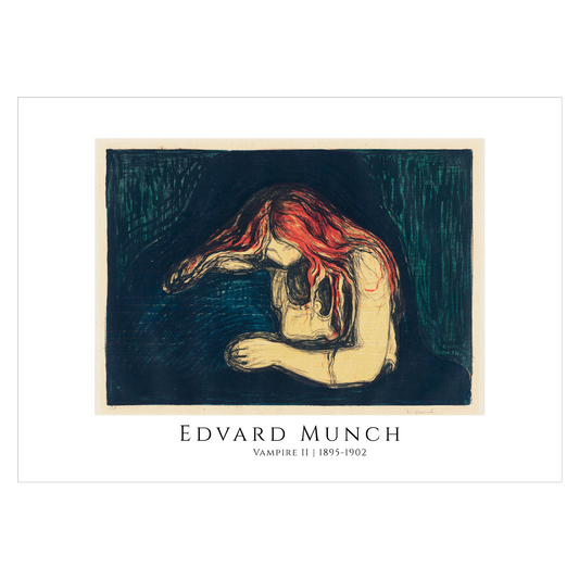 Kunstplakat med "Vampire II" af Edvavard Munch