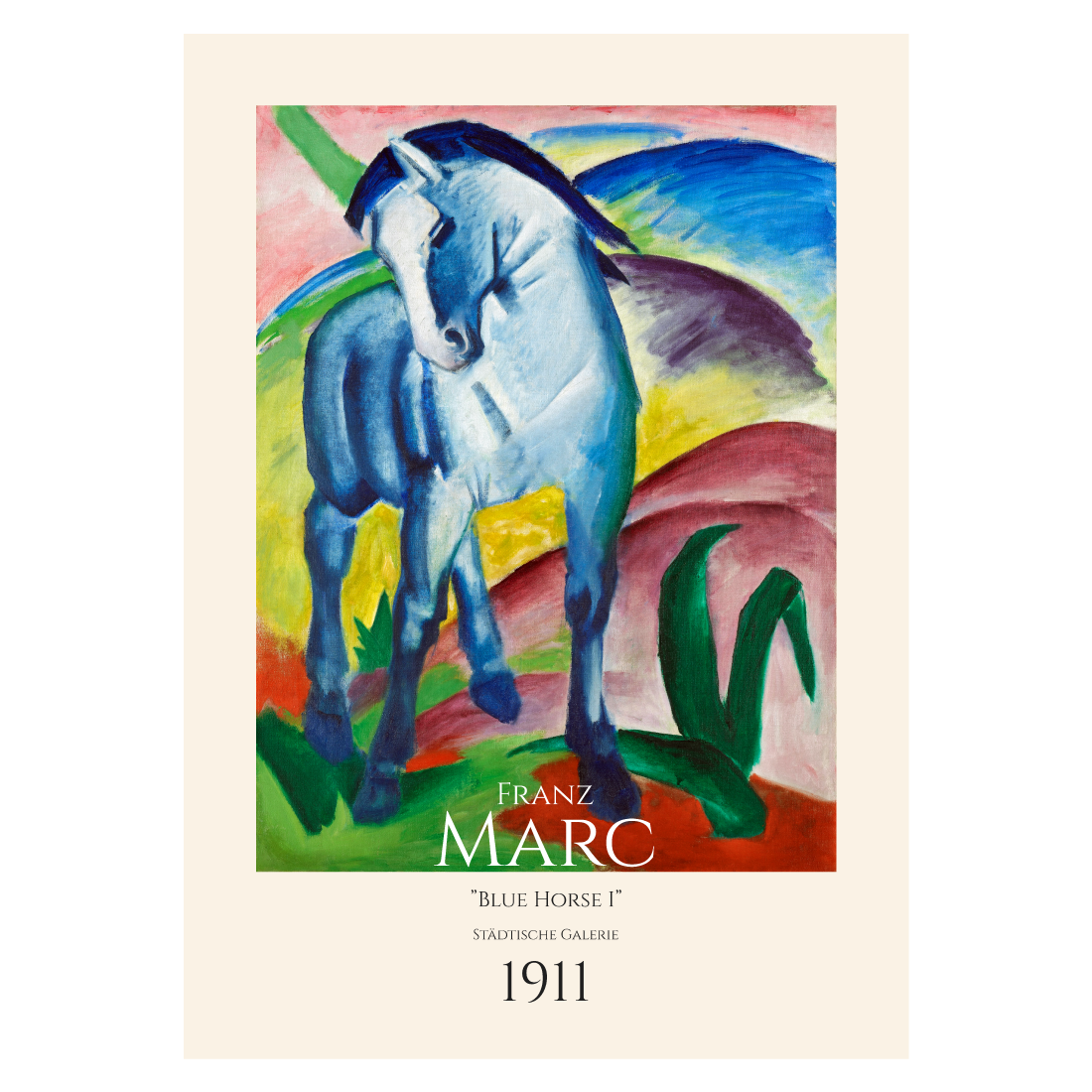 Kunstplakat med Franz Marc "Blue Horse"