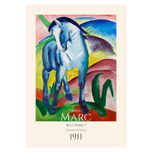 Kunstplakat med Franz Marc "Blue Horse"