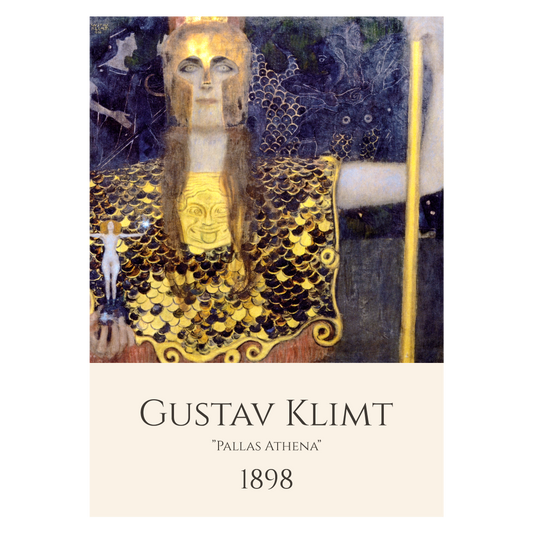 Kunstplakat med Gustav Klimt maleriet "Pallas Athena"