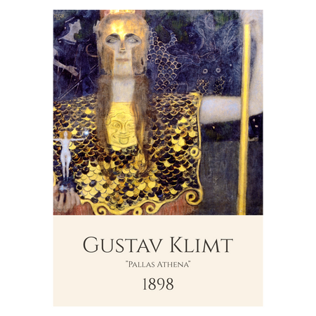 Kunstplakat med Gustav Klimt maleriet "Pallas Athena"