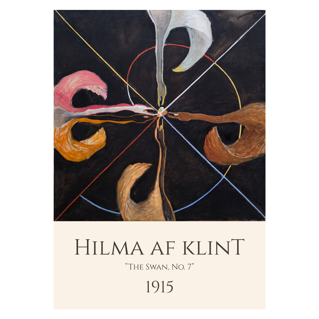 Kunstplakat med Hilma af Klints maleri "The Swan No. 7"