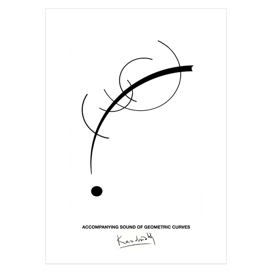 Kunstplakat med Wassily Kandinsky "Accompanying Sound of Geometric Curves"