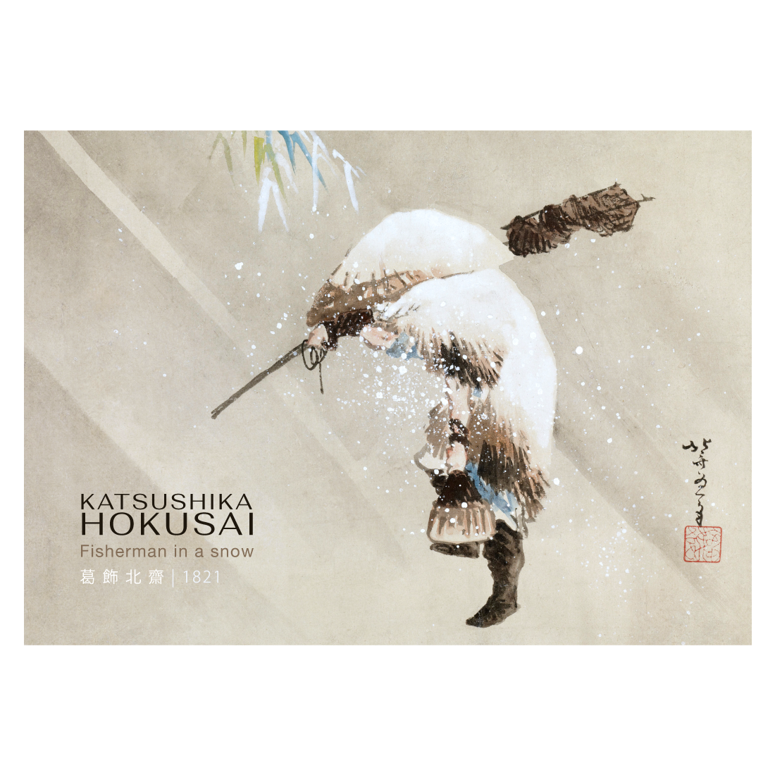 Plakat - Katsushika "Fisherman in Snow"