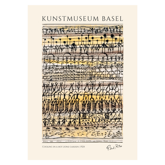 Kunstplakat med Paul Klee "Cooling in a hot zone garden"