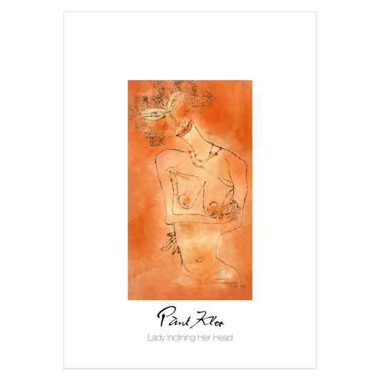 Kunstplakat med Paul Klees "Lady Inclining Her Head"