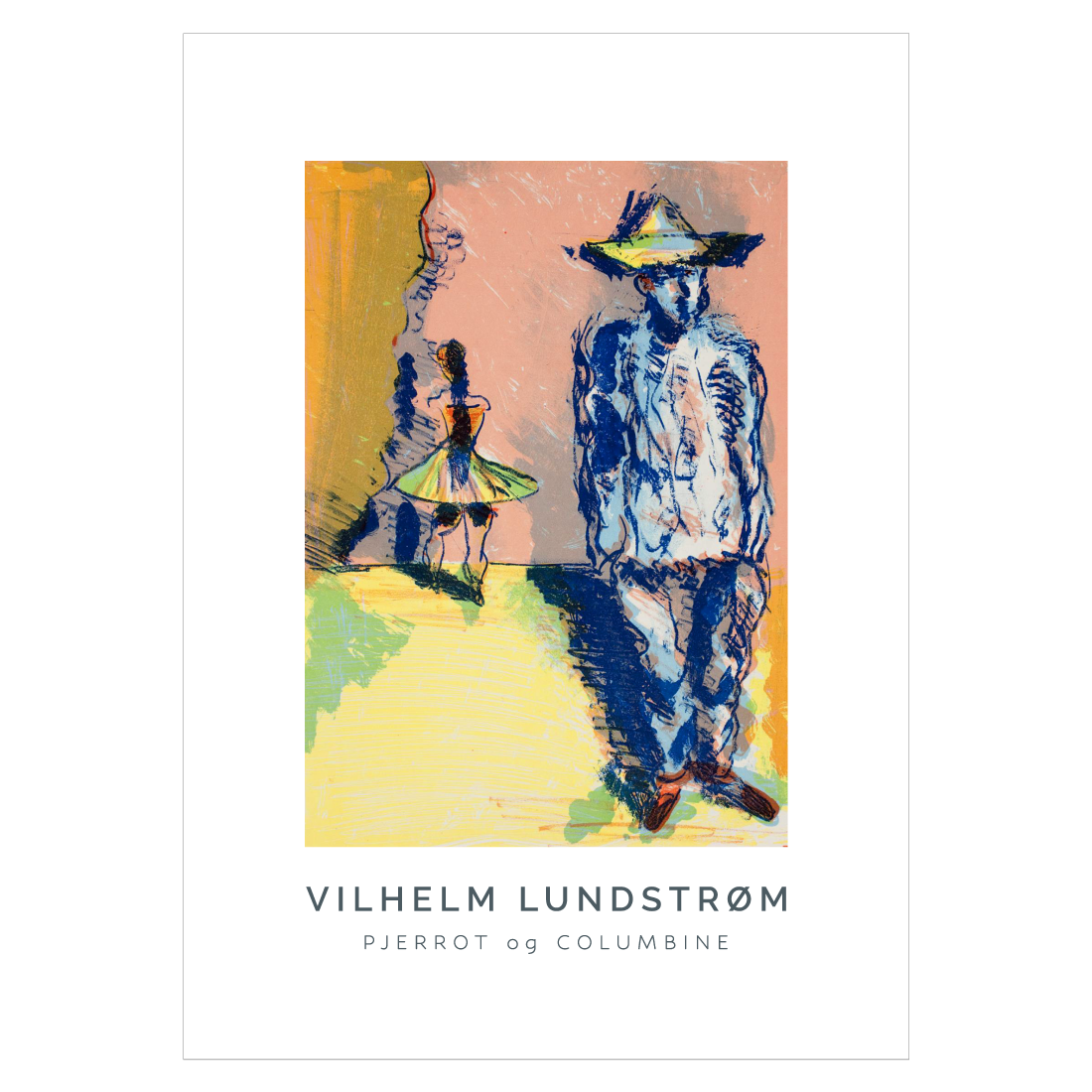 Kunstplakat med Vilhelm Lundstrøms "Pjerrot og Columbine"