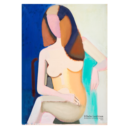 Kunstplakat med Vilhelm Lundstrøms "Siddende kvindelig model 1950"