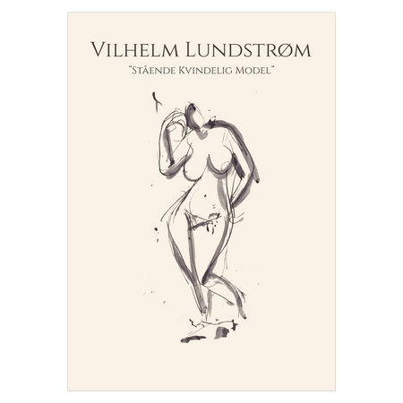 Kunstplakat med Vilhelm Ludstrøms skitse "Stående Kvindelig Model"